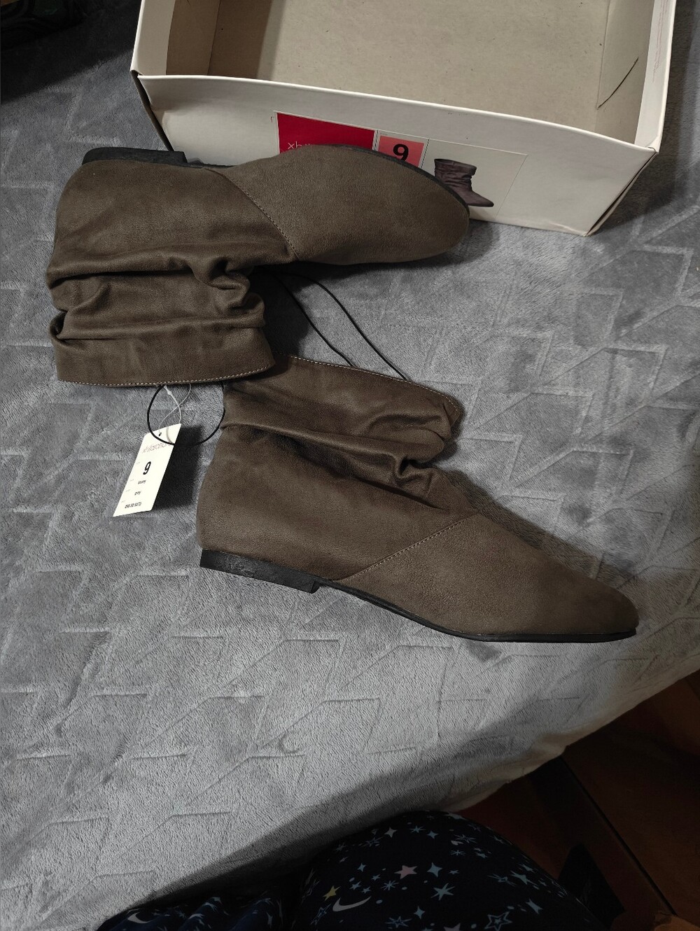 Xhilaration Grey Slouchy Ankle Booties - 9M